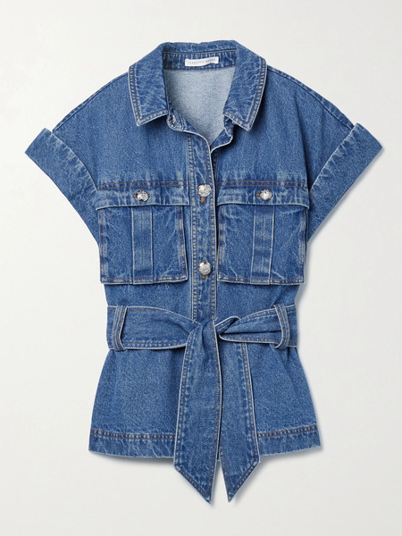  Veronica Beard Veronica Beard - Vistola Belted Denim Jacket - Mid Denim 