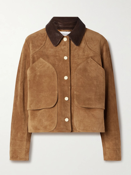  Veronica Beard Veronica Beard - Walters Leather-trimmed Suede Jacket - Brown 