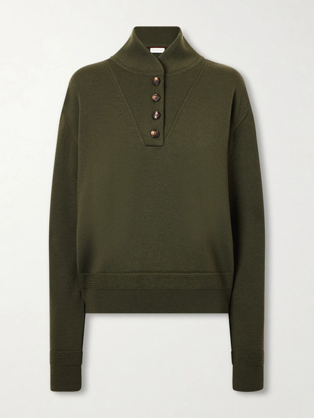  Veronica De Piante Veronica De Piante - Alicia Wool Polo Shirt - Dark Green 