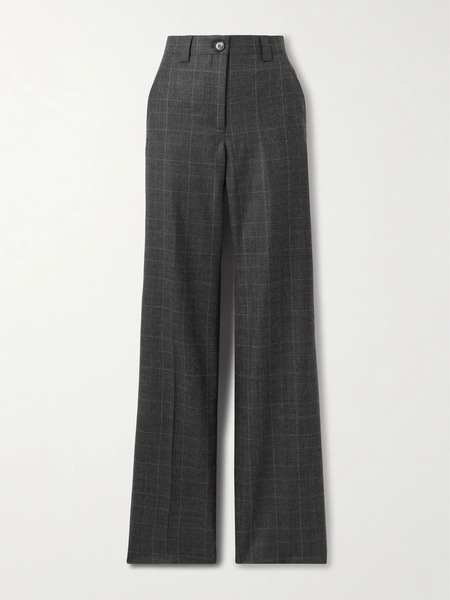  Veronica De Piante Veronica De Piante - Avery Prince Of Wales Checked Wool Straight-leg Pants - Dark Gray 