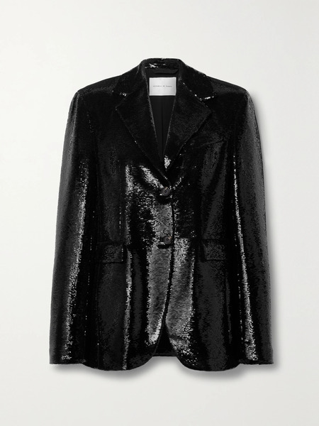  Veronica De Piante Veronica De Piante - Enrico Sequined Crepe De Chine Blazer - Black 