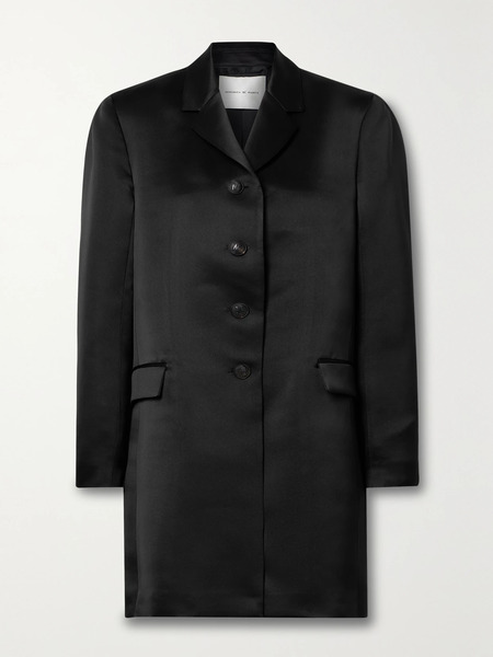  Veronica De Piante Veronica De Piante - Lou Duchesse Silk-satin Coat - Black 
