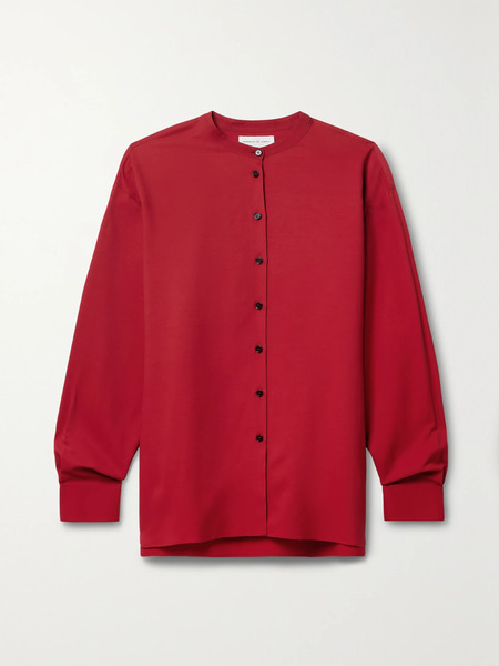  Veronica De Piante Veronica De Piante - Wool And Silk-blend Shirt - Red 