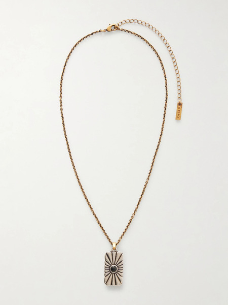  Versace Versace - Circe Silver And Gold-tone Metal And Glass Necklace - Multi 