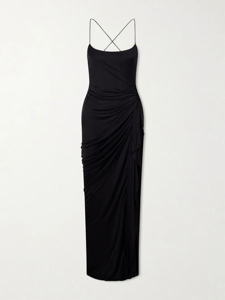  Versace Versace - Draped Jersey Gown - Black 