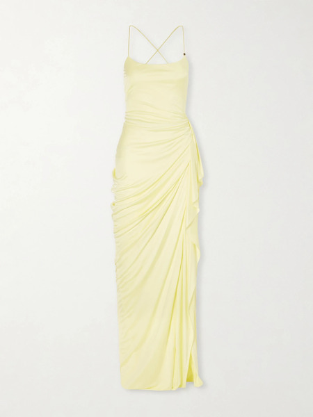  Versace Versace - Draped Jersey Gown - Yellow 