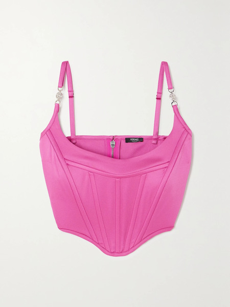  Versace Versace - Embellished Satin Bustier Top - Pink 