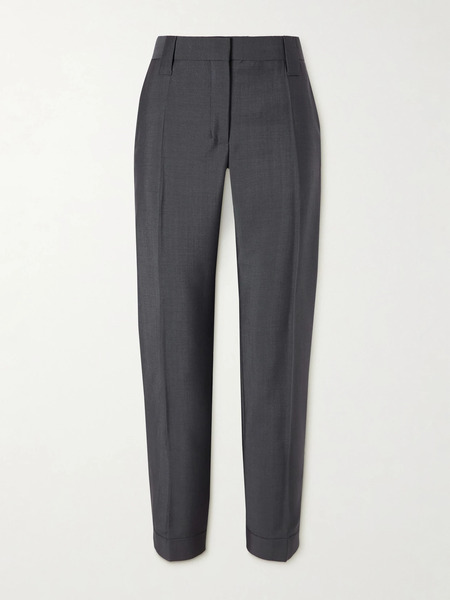  Versace Versace - Formal Mohair And Wool-blend Straight-leg Pants - Dark Gray 