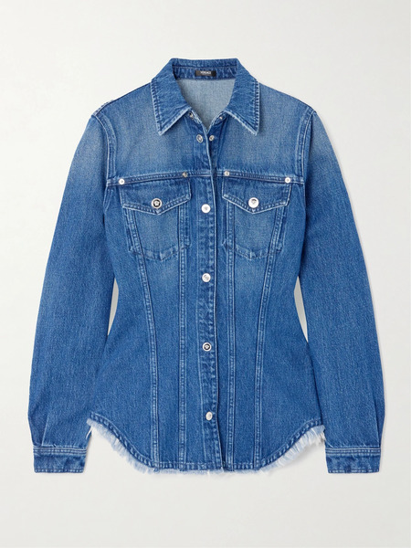  Versace Versace - Frayed Denim Shirt - Blue 