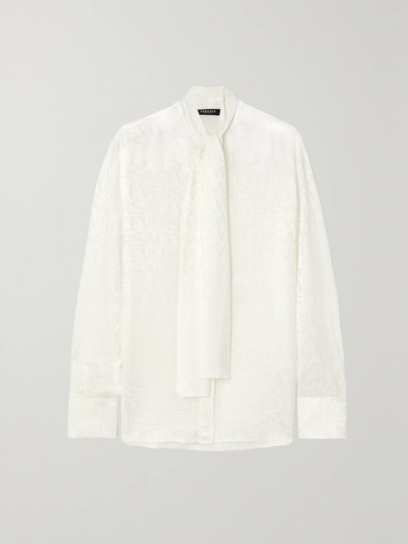  Versace Versace - Icons Satin-jacquard Shirt - White 