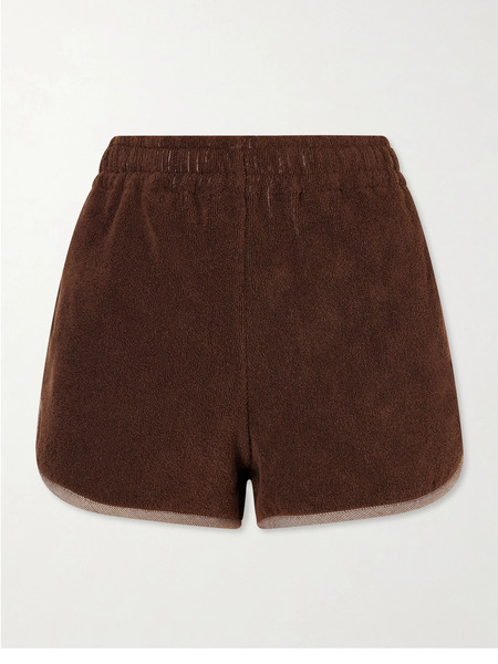  Versace Versace - Jacquard-knit Cotton-terry Shorts - Brown 