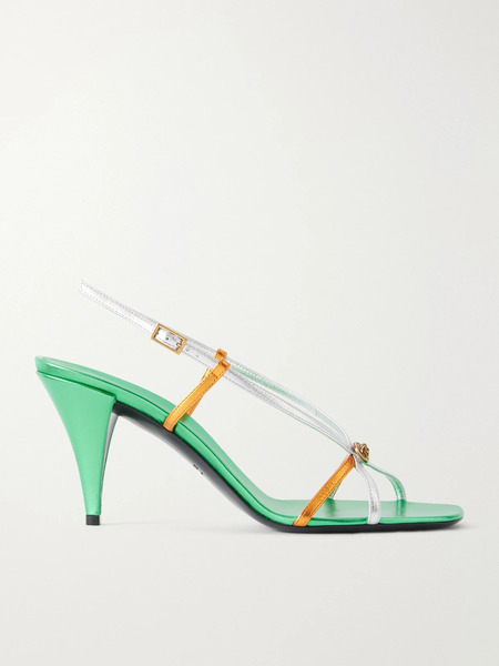  Versace Versace - 80 Metallic-leather Sandals - Green 