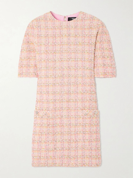  Versace Versace - Metallic Tweed Mini Dress - Pink 