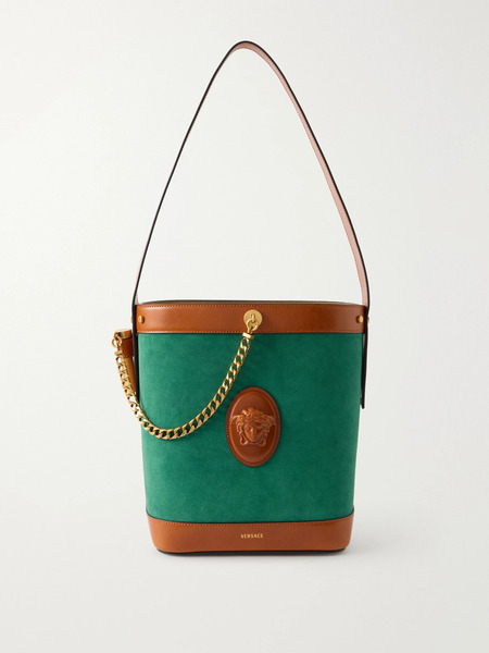  Versace Versace - Pivot Small Leather Bucket Bag - Green 