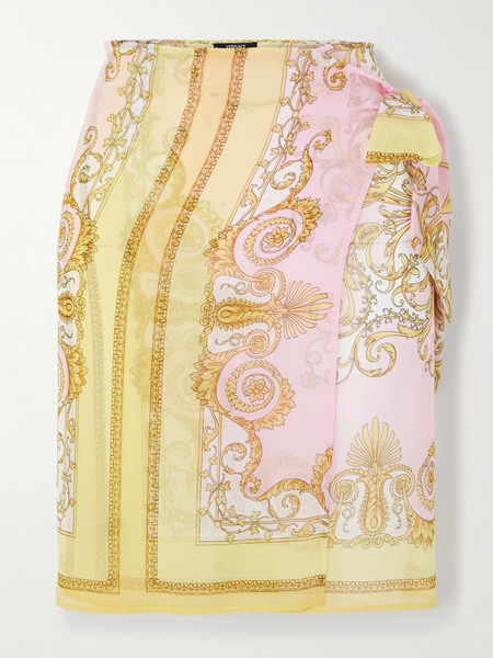  Versace Versace - Printed Georgette Pareo - Yellow 