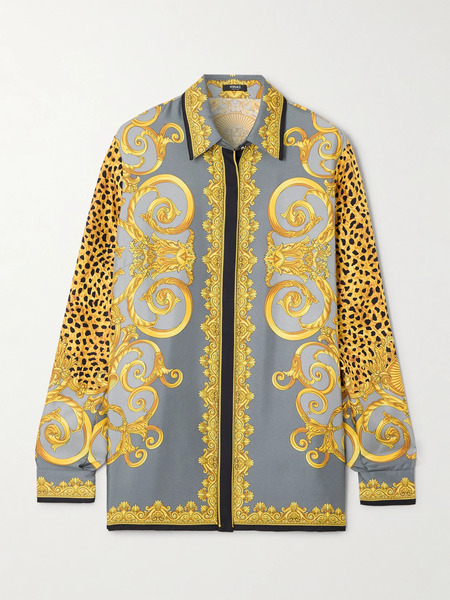  Versace Versace - Printed Silk-twill Shirt - Multi 