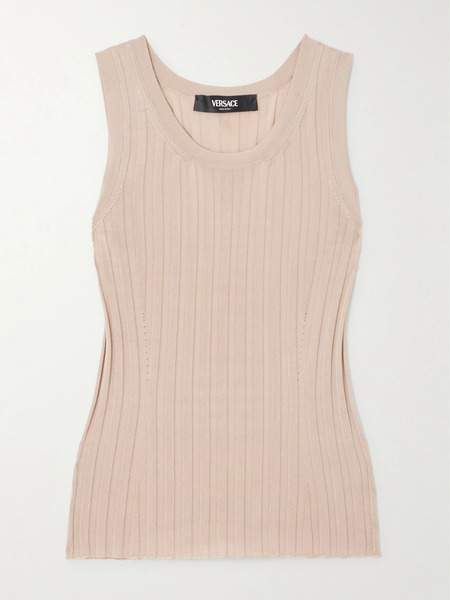  Versace Versace - Ribbed-knit Tank - Taupe 