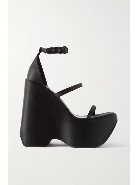  Versace Versace - Satin Platform Sandals - Black 