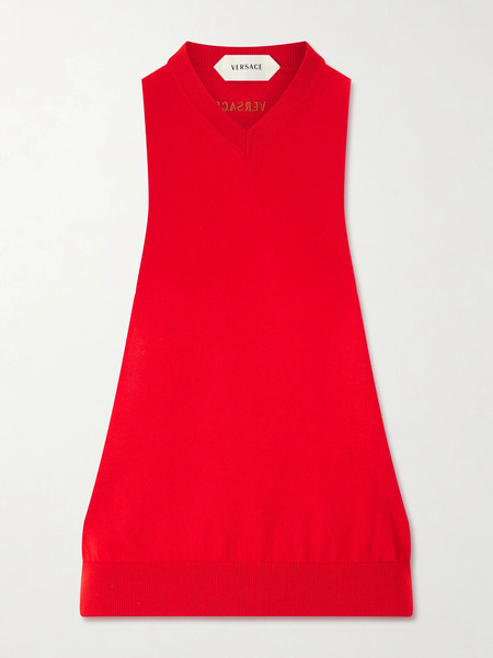  Versace Versace - Sleeveless Embroidered Cotton Tank Top - It40 