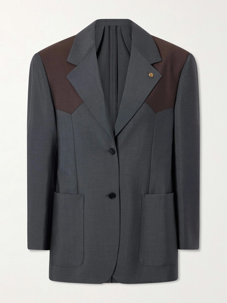  Versace Versace - Wool And Mohair-blend Blazer - Gray 