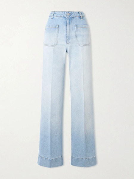  Victoria Beckham Victoria Beckham - Alina High-rise Wide-leg Jeans - Light Denim 