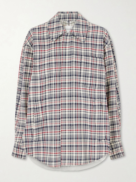  Victoria Beckham Victoria Beckham - Cocoon Checked Cotton And Virgin Wool-blend Jacket - Multi 