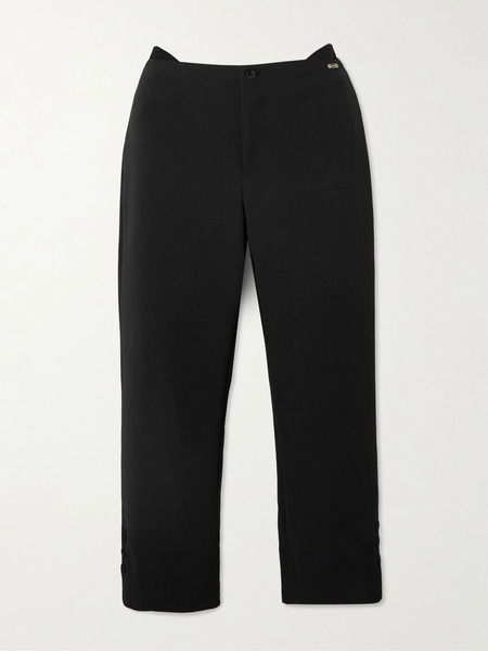  Victoria Beckham Victoria Beckham - Cropped Crepe Flared Pants - Black 