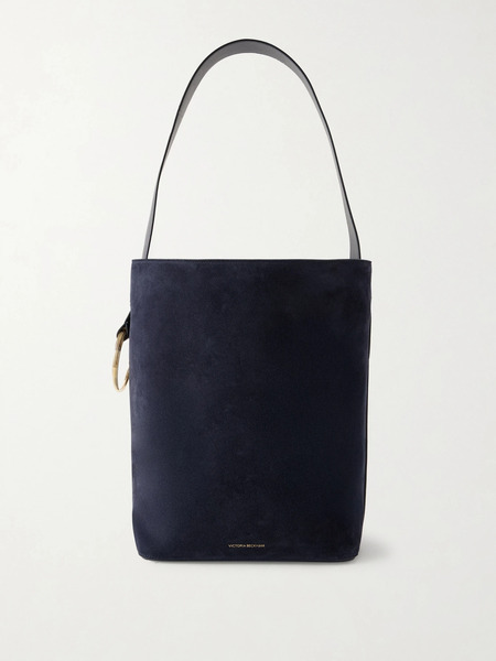  Victoria Beckham Victoria Beckham - Dia Leather And Suede Bucket Bag - Navy 
