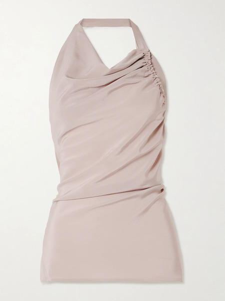  Victoria Beckham Victoria Beckham - Draped Silk Top - Baby Pink 
