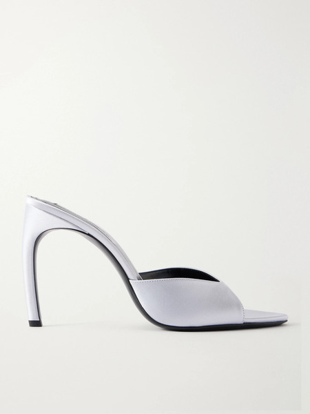  Victoria Beckham Victoria Beckham - Harlow Satin Mules - Silver 