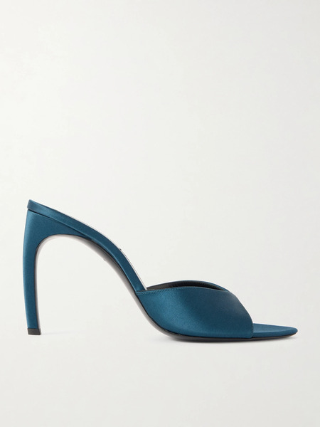  Victoria Beckham Victoria Beckham - Harlow Satin Mules - Storm Blue 