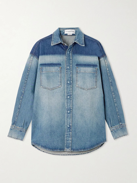  Victoria Beckham Victoria Beckham - Oversized Denim Shirt - Mid Denim 