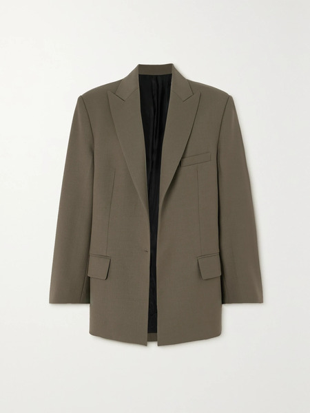  Victoria Beckham Victoria Beckham - Oversized Twill Blazer - Brown 