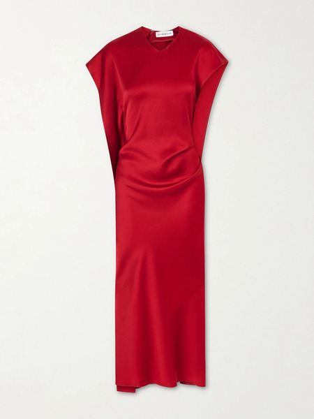  Victoria Beckham Victoria Beckham - Satin Midi Dress - Red 