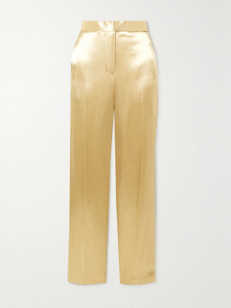  Victoria Beckham Victoria Beckham - Satin Straight-leg Pants - Cream 