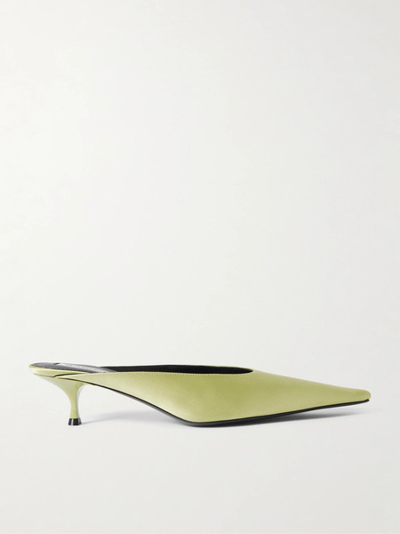  Victoria Beckham Victoria Beckham - Sloan Satin Mules - Light Green 