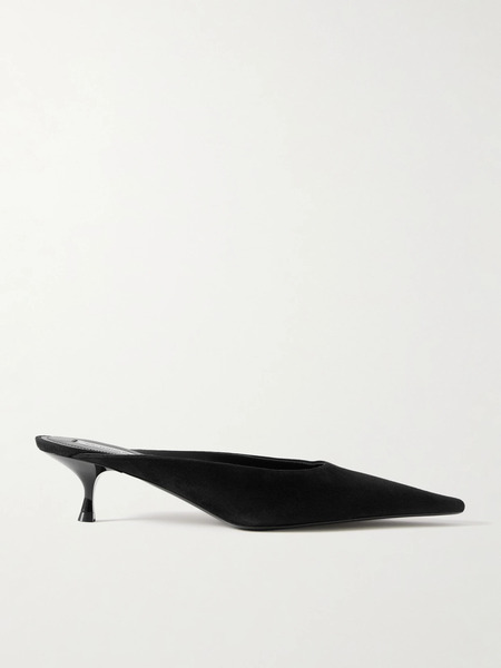  Victoria Beckham Victoria Beckham - Sloan Suede Mules - Black 