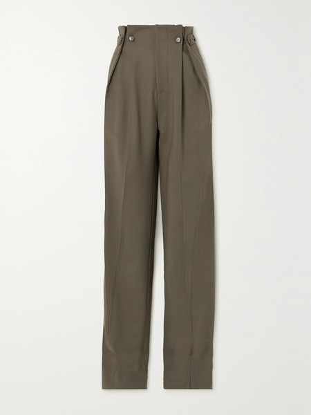  Victoria Beckham Victoria Beckham - Twill Straight-leg Pants - Brown 