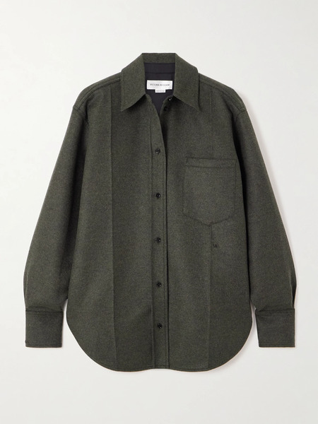  Victoria Beckham Victoria Beckham - Wool Shirt - Dark Green 