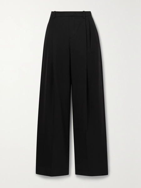  Vince Vince - Pleated Tencel Lyocell-blend Straight-leg Pants - Black 