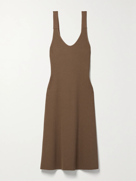  Vince Vince - Ribbed Stretch-jersey Midi Dress - Beige 