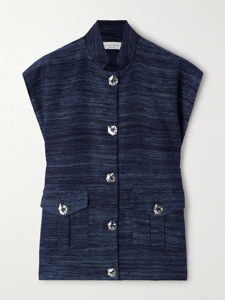  Violante Nessi Violante Nessi - Milly Silk-tweed Vest - Navy 