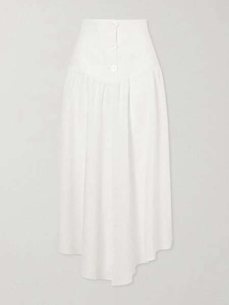  Violante Nessi Violante Nessi - Morocco Gathered Linen Maxi Skirt - White 