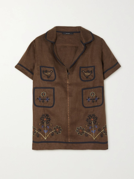  Vita Kin Vita Kin - Misha Embroidered Linen Blouse - Brown 