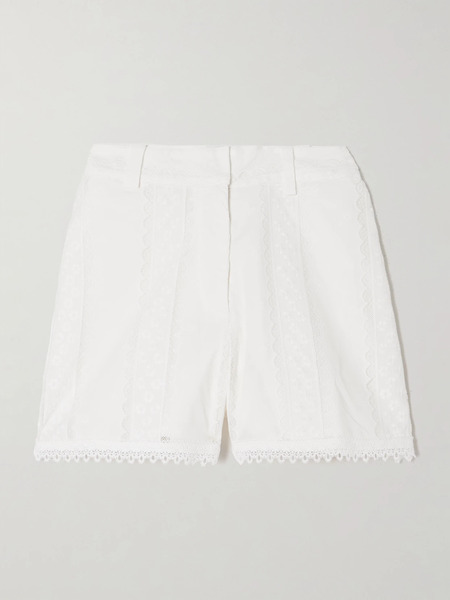  Waimari Waimari - + Net Sustain Ariel Lace-trimmed Cotton-blend Shorts - White 