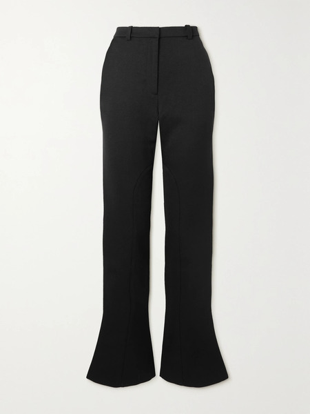  Wales Bonner Wales Bonner - Coltrane Wool And Cotton-blend Drill Flared Pants - Black 