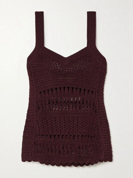  Wales Bonner Wales Bonner - Djembe Crocheted Cotton Tank - Purple 