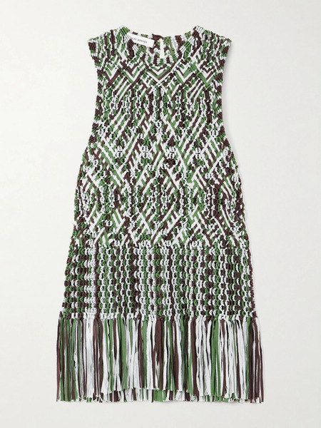  Wales Bonner Wales Bonner - Java Fringed Macramé Top - Green 