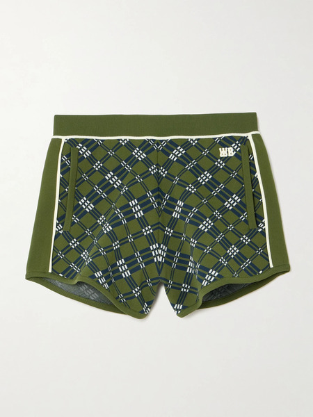  Wales Bonner Wales Bonner - Power Embroidered Jacquard-knit Shorts - Green 