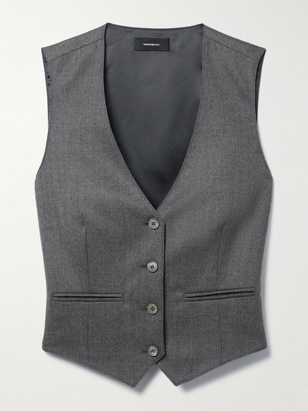  Wardrobe.nyc Wardrobe. Nyc - Cropped Wool-twill Vest - Charcoal 